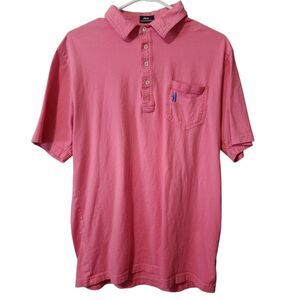 Johnnie-O  Pink  Polo Short Sleeve Band Collar Women’s Polo Large